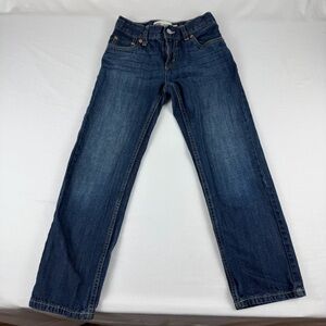 Levi's 514 Straight Leg Dark Wash Denim Jeans, Adjustable Waist, Size 8, 24/22